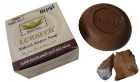  4 Olive oil soap with other oils (bio / organic): LORBEER Soap with Aleppo Clay ( 406 )